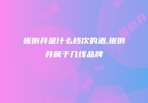扳倒井是什么档次的酒,扳倒井属于几线品牌