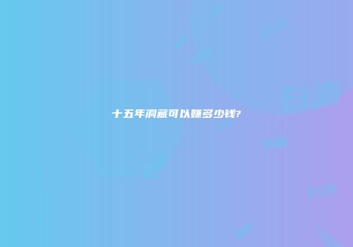 十五年洞藏可以赚多少钱?