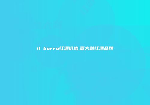il borro红酒价格,意大利红酒品牌