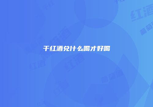 干红酒兑什么喝才好喝