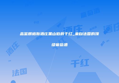 品鉴朗格斯酒庄黑山伯爵干红_来自法国的顶级葡萄酒