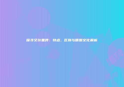 探寻艾尔黑啤：特点、区别与精酿文化解析
