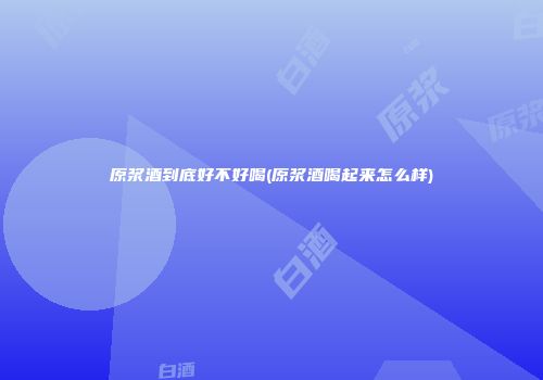 原浆酒到底好不好喝(原浆酒喝起来怎么样)