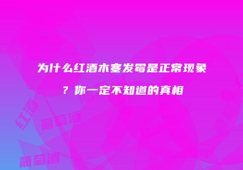 为什么红酒木塞发霉是正常现象？你一定不知道的真相
