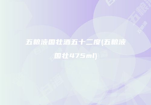 五粮液国壮酒五十二度(五粮液国壮475ml)
