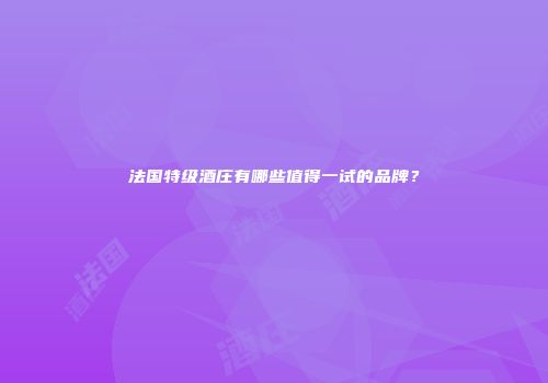 法国特级酒庄有哪些值得一试的品牌？