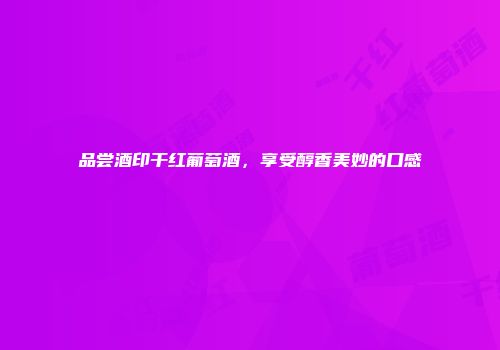 品尝酒印干红葡萄酒，享受醇香美妙的口感