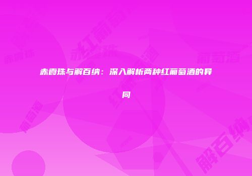 赤霞珠与解百纳：深入解析两种红葡萄酒的异同