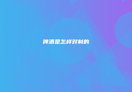 啤酒是怎样对制的