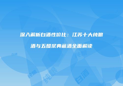 深入解析白酒性价比：江苏十大纯粮酒与五醍浆典藏酒全面解读