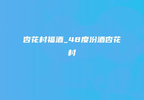 杏花村福酒_48度汾酒杏花村