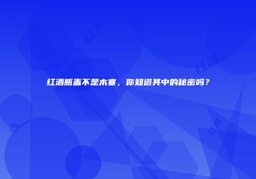 红酒瓶盖不是木塞，你知道其中的秘密吗？