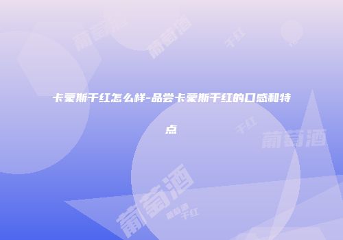 卡蒙斯干红怎么样-品尝卡蒙斯干红的口感和特点
