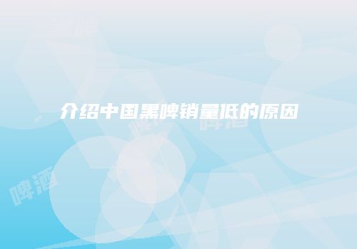 介绍中国黑啤销量低的原因