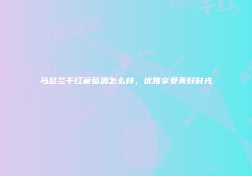 马瑟兰干红葡萄酒怎么样，优雅享受美好时光