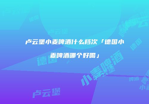 卢云堡小麦啤酒什么档次「德国小麦啤酒哪个好喝」