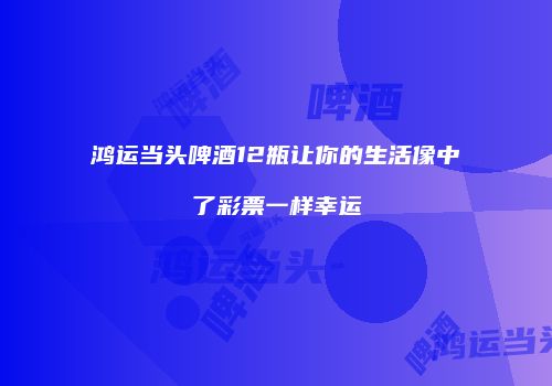 鸿运当头啤酒12瓶让你的生活像中了彩票一样幸运