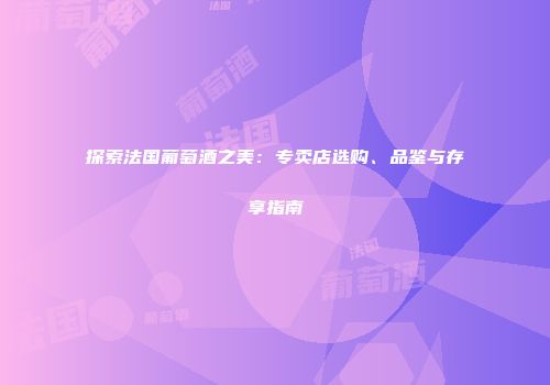 探索法国葡萄酒之美：专卖店选购、品鉴与存享指南