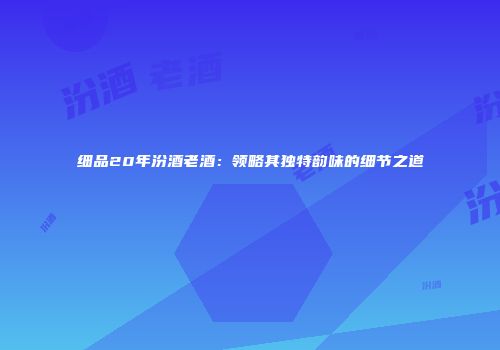 细品20年汾酒老酒：领略其独特韵味的细节之道