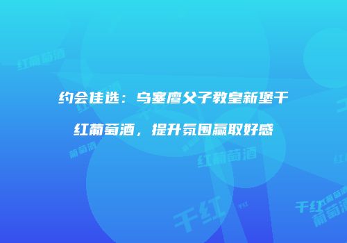 约会佳选：乌塞廖父子教皇新堡干红葡萄酒，提升氛围赢取好感