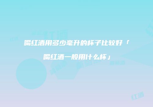 喝红酒用多少毫升的杯子比较好「喝红酒一般用什么杯」