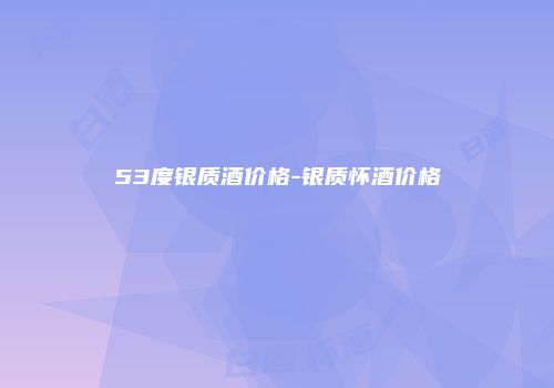 53度银质酒价格-银质怀酒价格