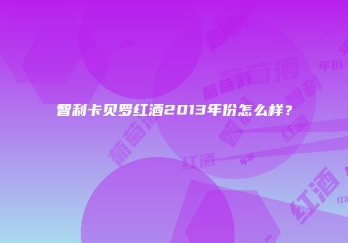 智利卡贝罗红酒2013年份怎么样？