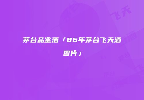 茅台品鉴酒「86年茅台飞天酒图片」