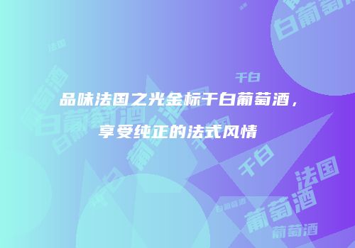 品味法国之光金标干白葡萄酒，享受纯正的法式风情