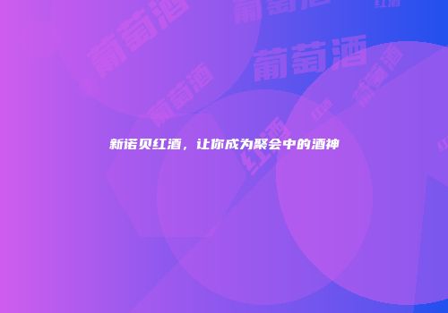 新诺贝红酒，让你成为聚会中的酒神