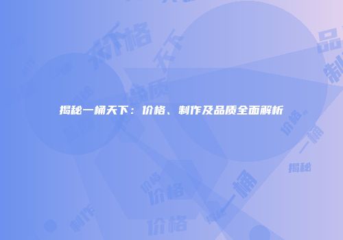 揭秘一桶天下：价格、制作及品质全面解析