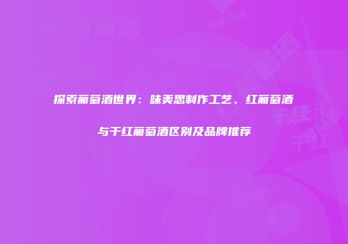 探索葡萄酒世界：味美思制作工艺、红葡萄酒与干红葡萄酒区别及品牌推荐