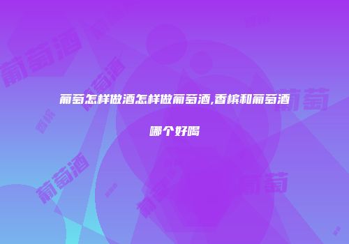 葡萄怎样做酒怎样做葡萄酒,香槟和葡萄酒哪个好喝