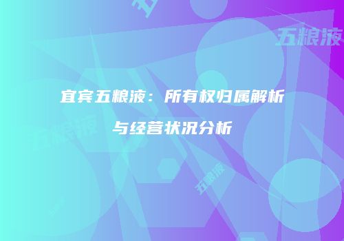 宜宾五粮液：所有权归属解析与经营状况分析