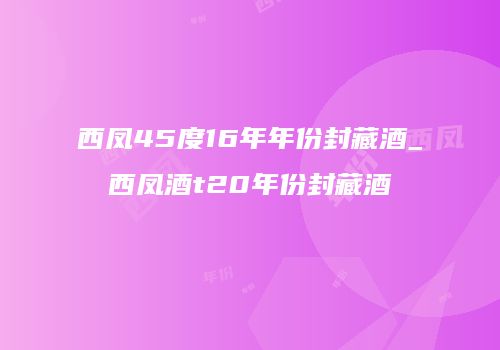 西凤45度16年年份封藏酒_西凤酒t20年份封藏酒
