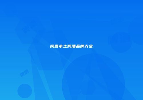 陕西本土啤酒品牌大全