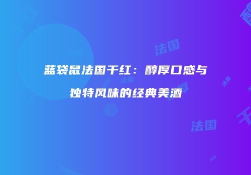 蓝袋鼠法国干红：醇厚口感与独特风味的经典美酒