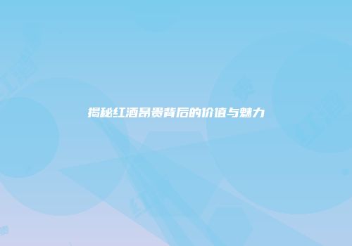揭秘红酒昂贵背后的价值与魅力