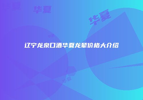辽宁龙泉口酒华夏龙辇价格大介绍
