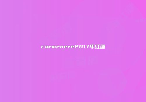 carmenere2017年红酒