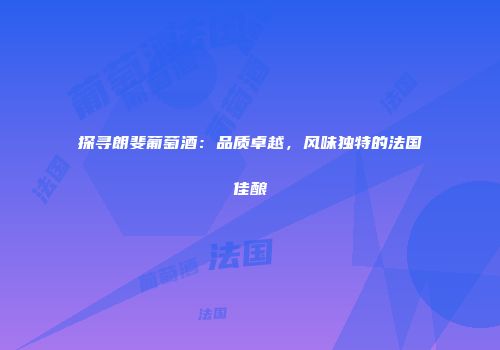 探寻朗斐葡萄酒：品质卓越，风味独特的法国佳酿