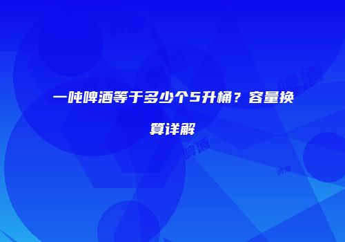 一吨啤酒等于多少个5升桶？容量换算详解