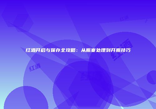 红酒开启与保存全攻略：从瓶塞处理到开瓶技巧