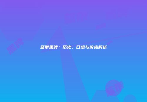 蓝带黑啤：历史、口感与价格解析