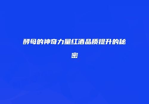 酵母的神奇力量红酒品质提升的秘密