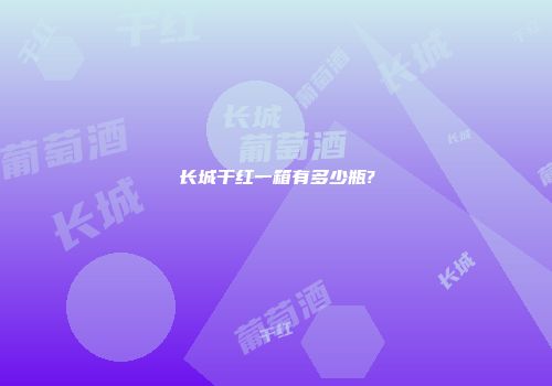 长城干红一箱有多少瓶?