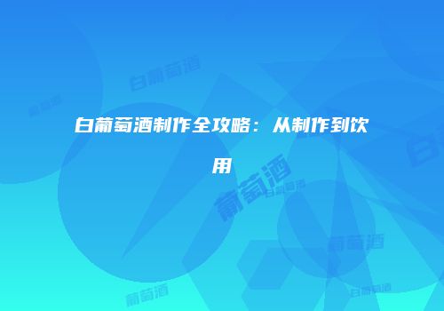 白葡萄酒制作全攻略：从制作到饮用