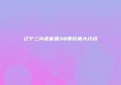 辽宁三沟老窖酒38度价格大介绍