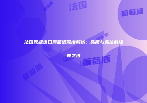 法国原瓶进口葡萄酒深度解析：品质与品位的经典之选