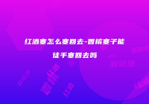 红酒塞怎么塞回去-香槟塞子能徒手塞回去吗